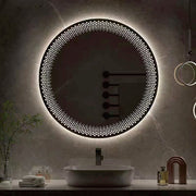 Wall-mounted LED mirror light with touch sensor, 8W, 6500K, round design, model ML LS17, 600x600 mm