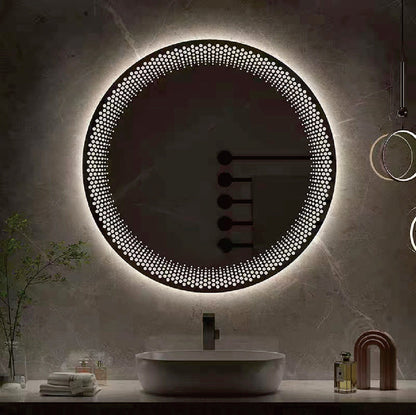 Wall-mounted LED mirror light with touch sensor, 8W, 6500K, round design, model ML LS17, 600x600 mm