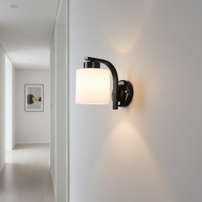 White Glass with Black Frame Wall Lamp – PL 6011-01