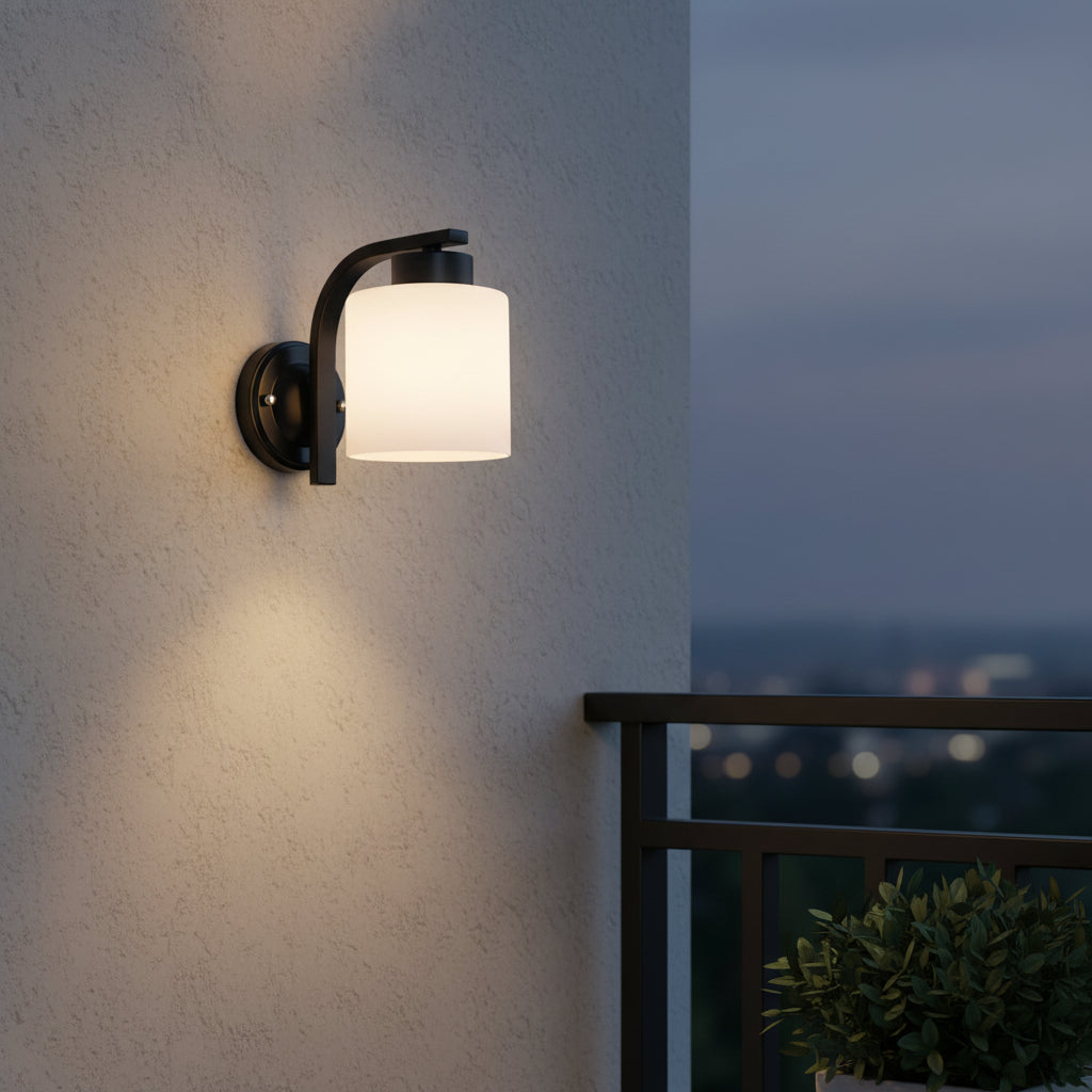 White Glass with Black Frame Wall Lamp – PL 6011-01