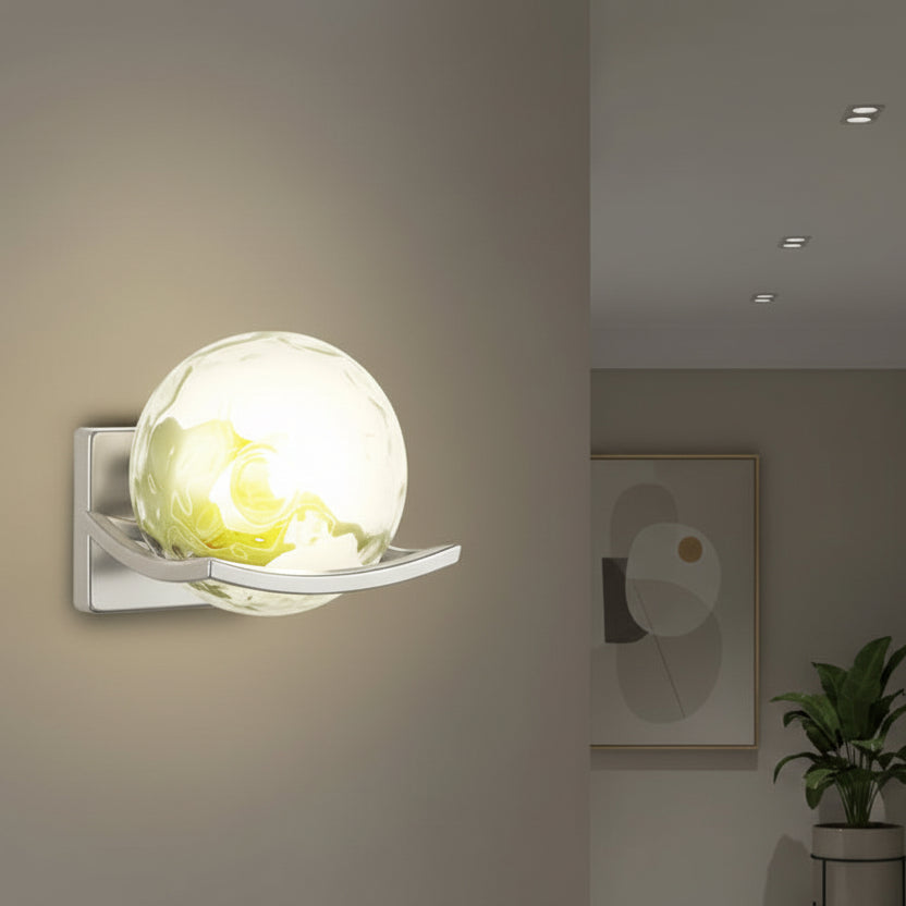 Clear Glass Globe Wall Lamp – Black, Silver & Gold Frames