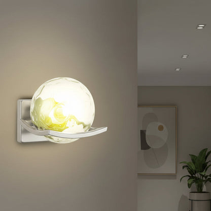Clear Glass Globe Wall Lamp – Black, Silver & Gold Frames