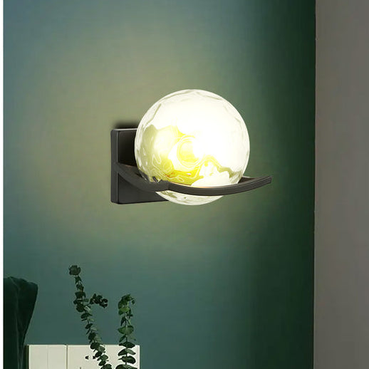 Clear Glass Globe Wall Lamp – Black, Silver & Gold Frames