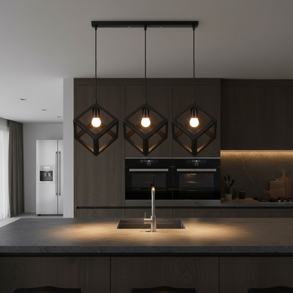 Vintage Style Loft Iron Metal Pendant Light Black E27 PL 0860-ME-BK