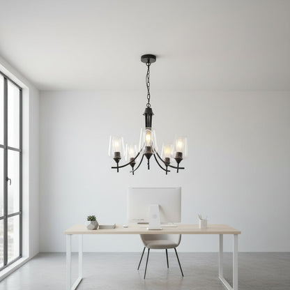 5-E27 Base Bulb Black Chandelier Lamp  PL 1147-05-BK