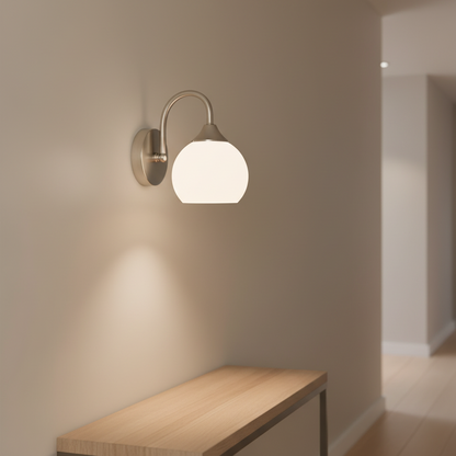 Silver and White Wall Lamp-PL 7037-27-01-SI