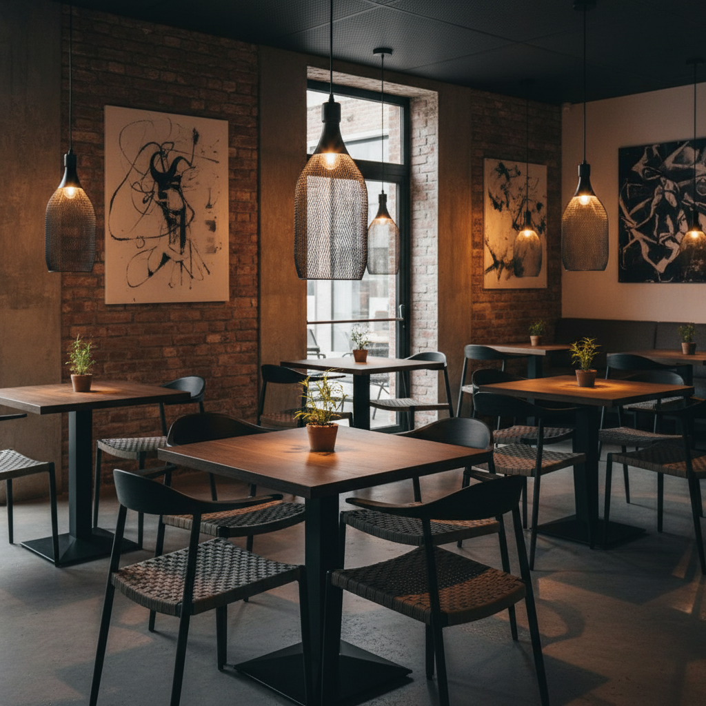 Industrial Black Mesh Pendant Light – PL 7914-01-BK