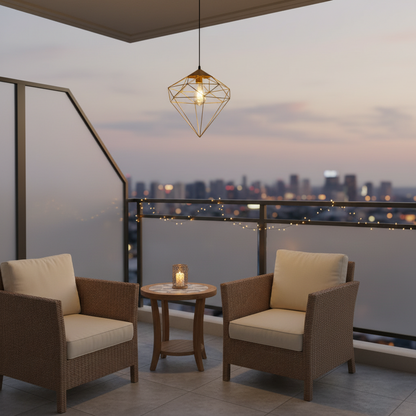 Diamond Gold Cage Pendant Lamp – PL 8062-GO