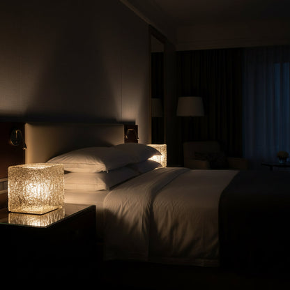gold ice box table lamp with clear glass shade elegant modern G9 lighting fixture