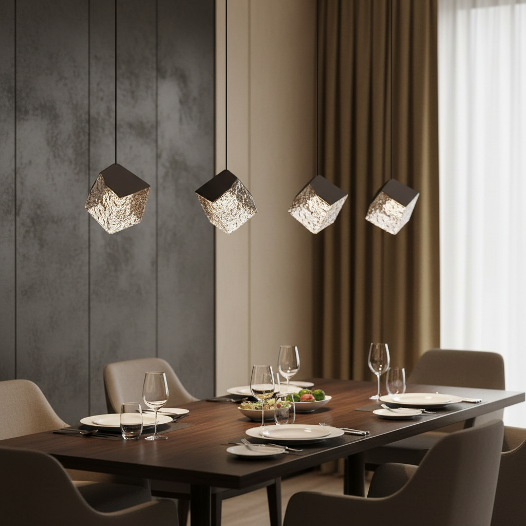 Ice Box Pendant Lamp With  Sheet/Clear Glass Shade