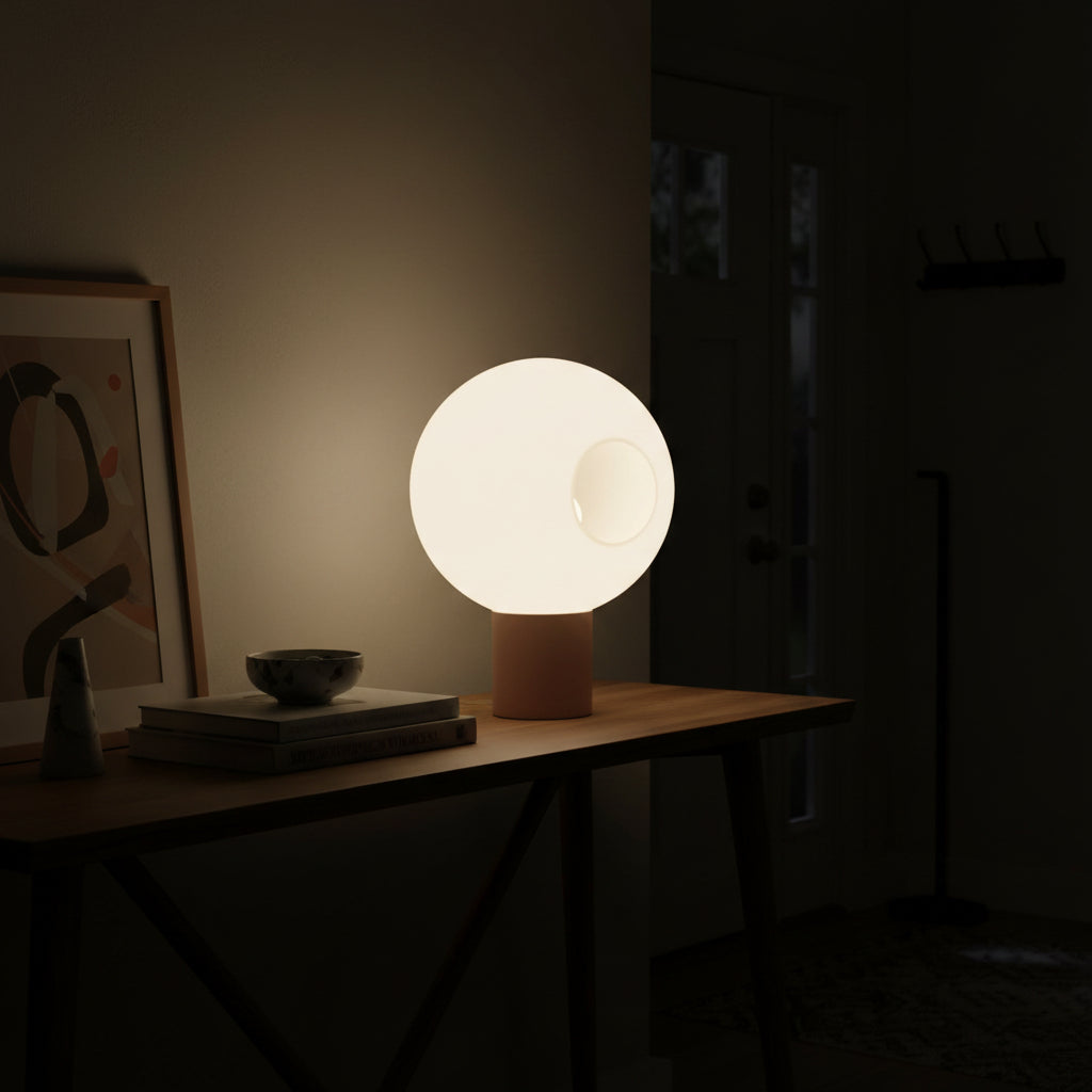 Matt Coffee Table Lamp with Opal Glass Shade,-PLAMPA2223