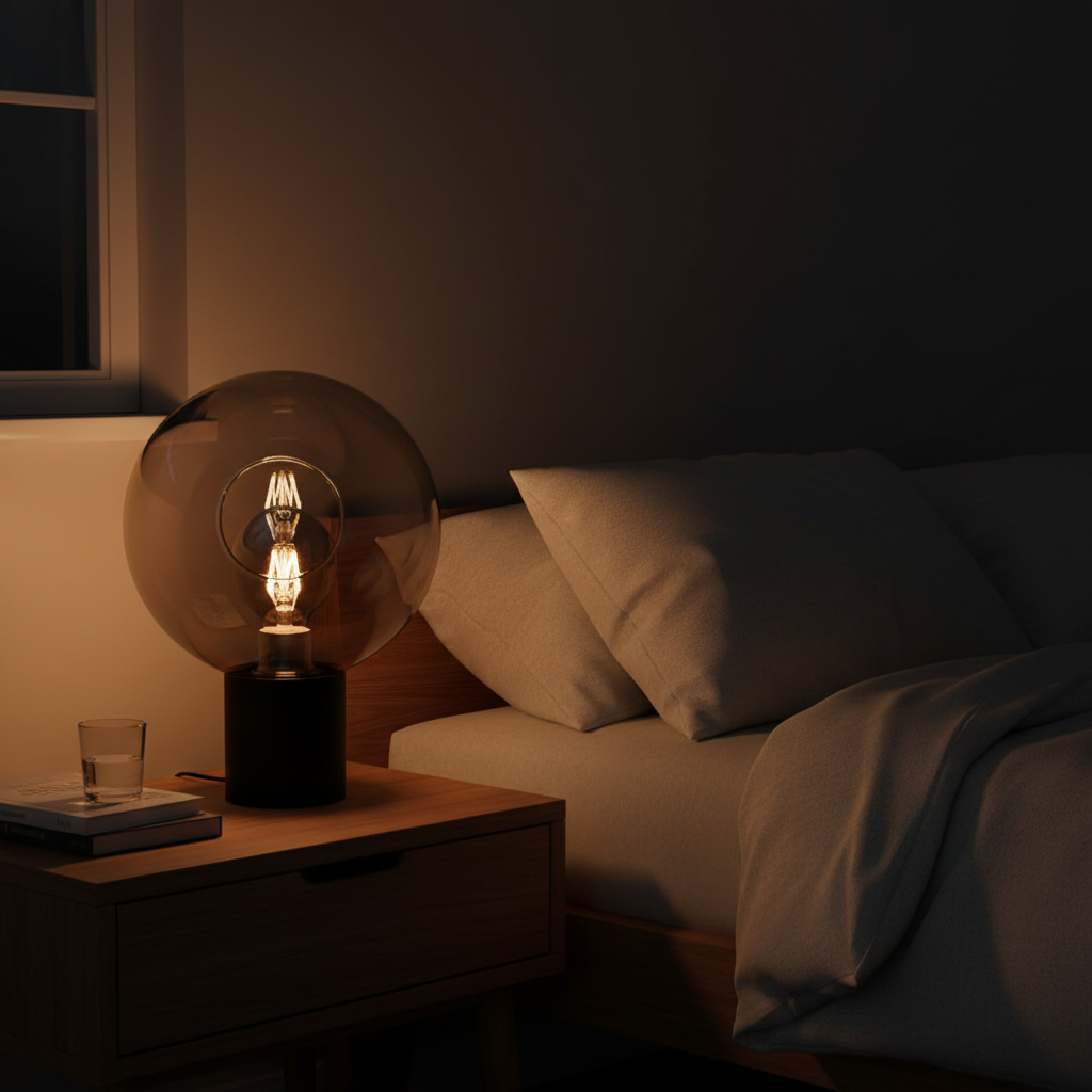 Table Lamp with Light Smoky Glass Shade, Matt Black-PLAMPA2224