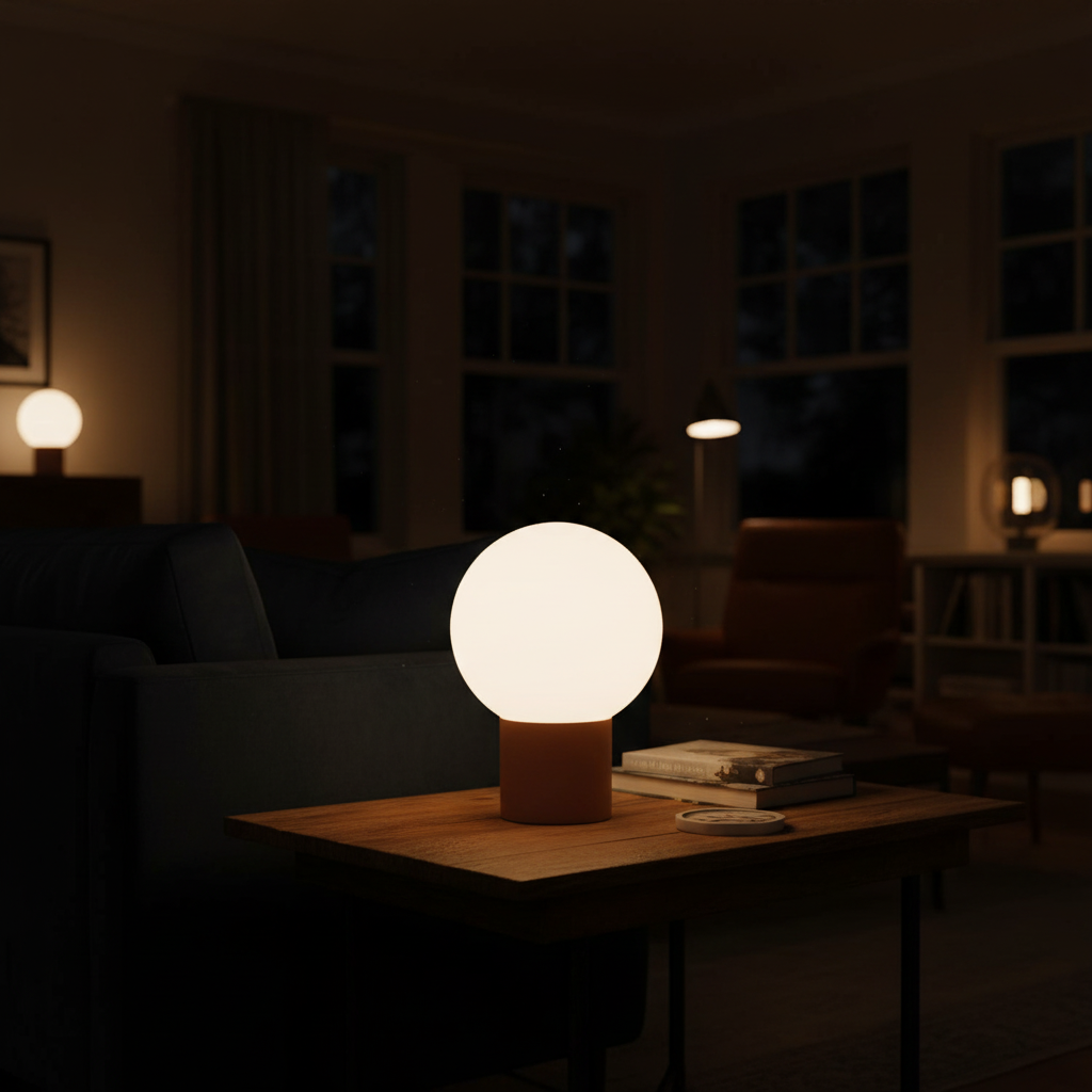 Table Lamp with Opal Glass Shade, Matt Coffee-PLAMPA2226