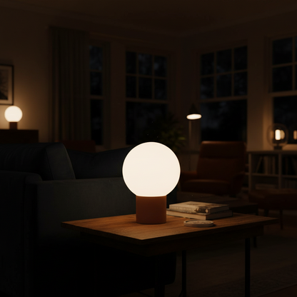 Table Lamp with Opal Glass Shade, Matt Coffee-PLAMPA2226