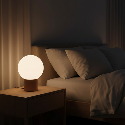 Table Lamp with Opal Glass Shade, Matt Coffee-PLAMPA2226