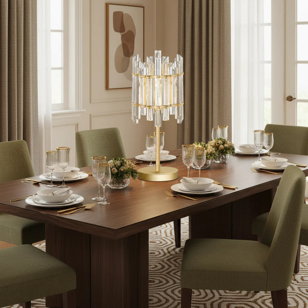 gold table lamp clear glass shade G9 modern bedside lamp decorative lighting fixture