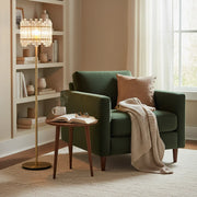 gold floor lamp with clear glass shade E14 modern tall ambient lighting fixture