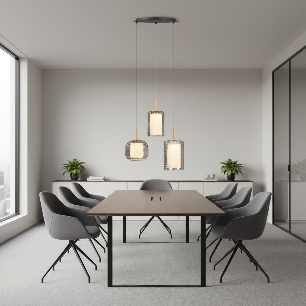 LED Pendant Lamp: Sand Black/Brass With Smoke Grey/White Glass, 24W 3000K; (L50xH150)cm