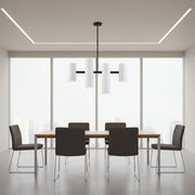 Domus pendant lamp in black and white-black finish with adjustable height and GU10 lighting for modern interiors