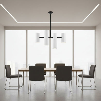 Domus pendant lamp in black and white-black finish with adjustable height and GU10 lighting for modern interiors