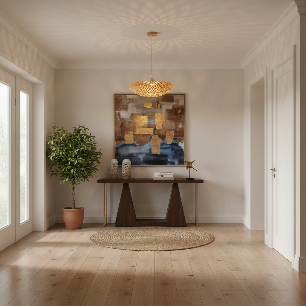 Natural Wood Finish Bamboo Pendant Lamp 40cm, PL WD25-09