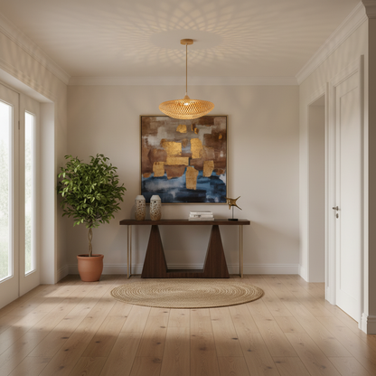 Natural Wood Finish Bamboo Pendant Lamp 40cm, PL WD25-09