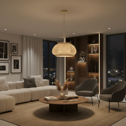 Wide Bamboo Pendant Lamp –PL WD25-10