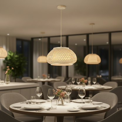 Wide Bamboo Pendant Lamp –PL WD25-10