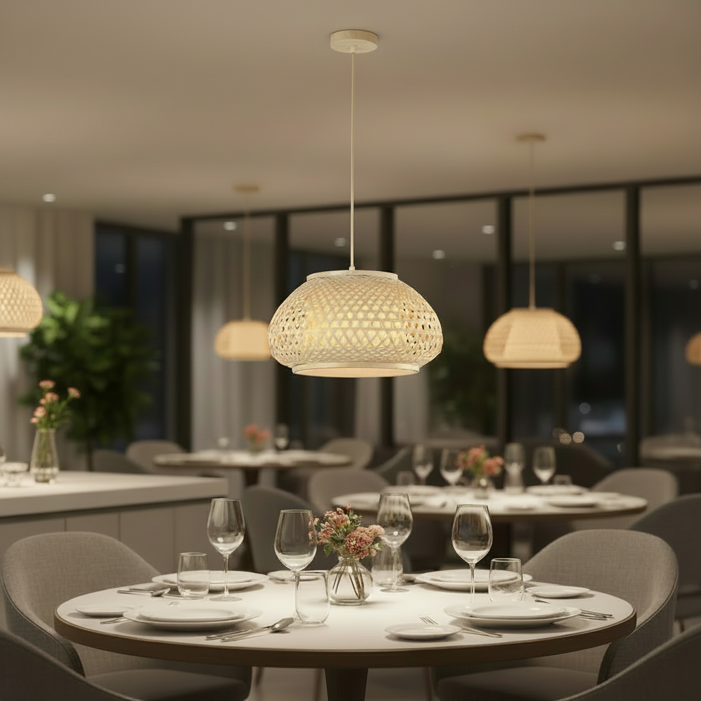 Wide Bamboo Pendant Lamp –PL WD25-10