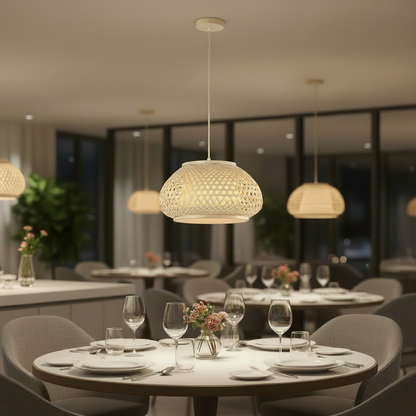 Wide Bamboo Pendant Lamp –PL WD25-10
