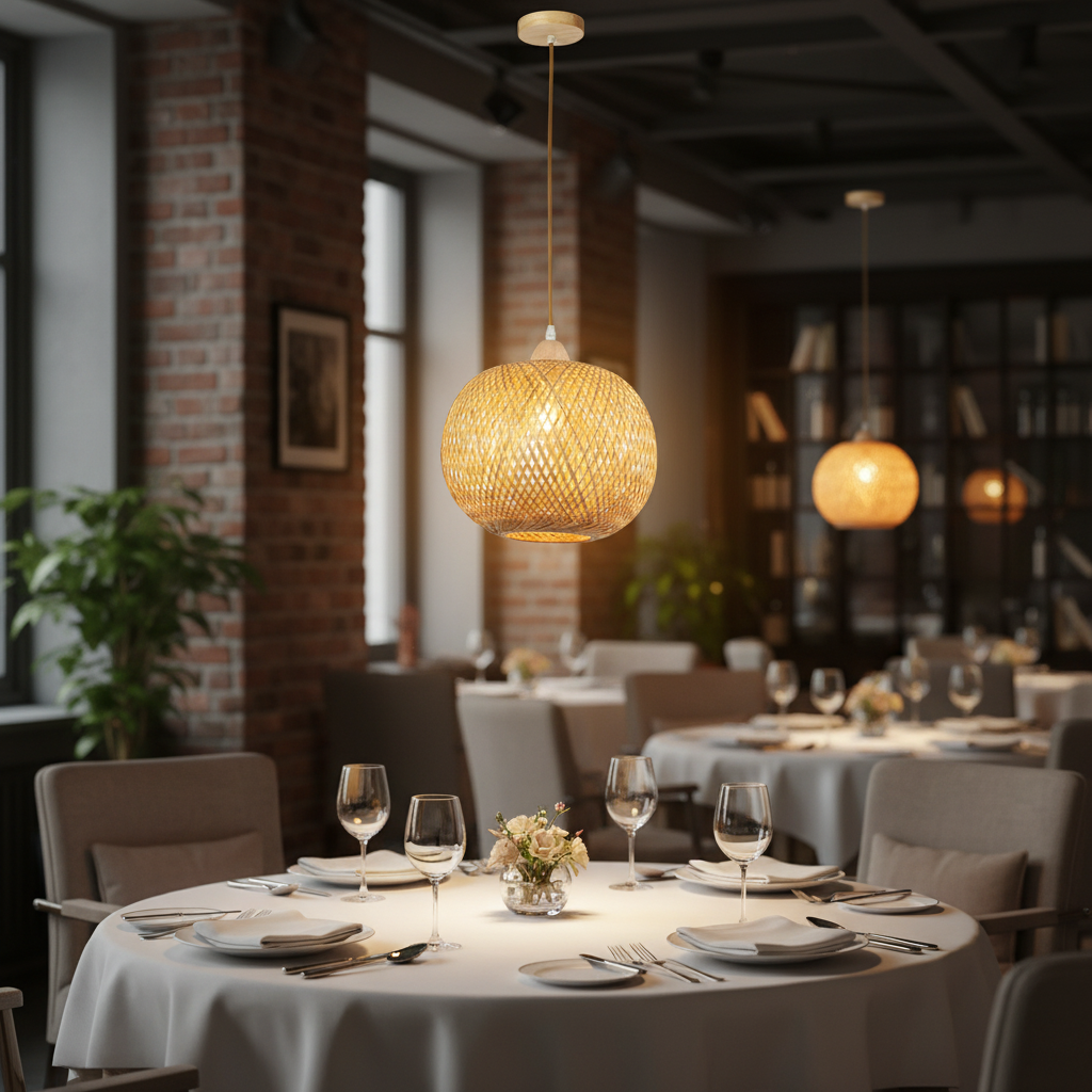 Round Bamboo Pendant Lamp –PL WD25-11