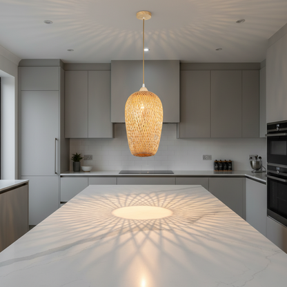Bamboo Cylinder Pendant Lamp –E27 Holder SKU PL WD25-14
