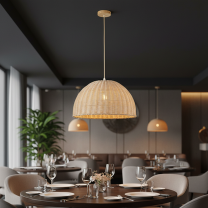 Rattan Dome Pendant Lamp -PL WD25-18