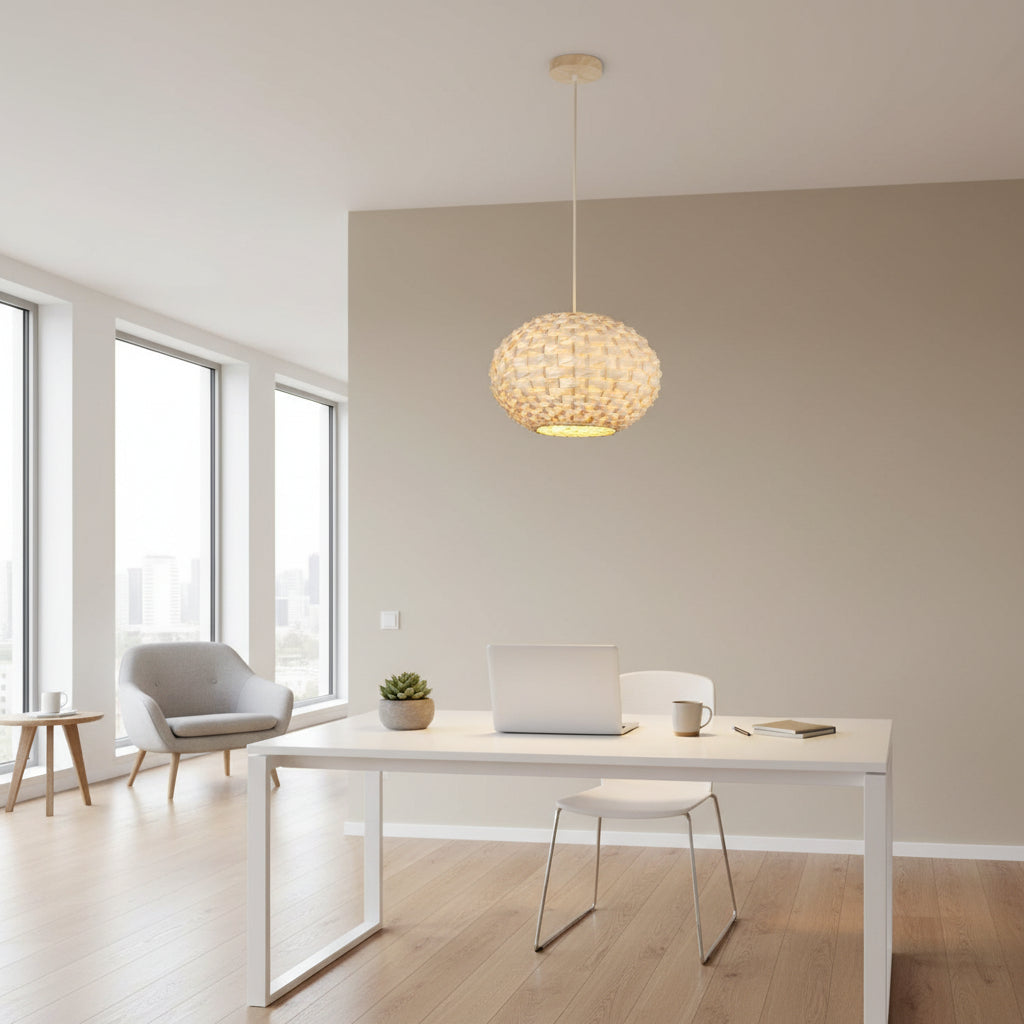 Round Woven Bamboo Pendant Lamp – PL WD25-19