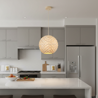 Natural Bamboo Sphere Pendant Light – PL WD25-20