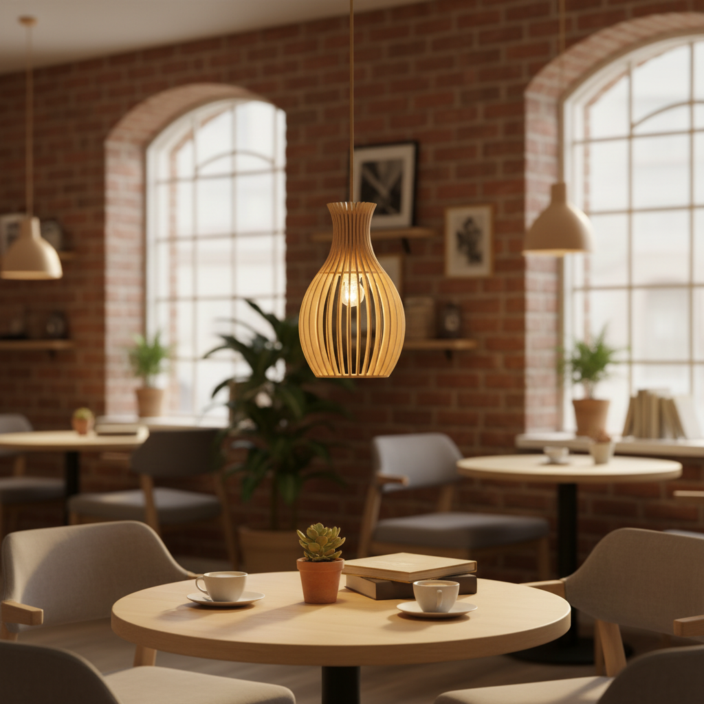 Vase-Shaped Wood Pendant Lamp– PL WD25-32