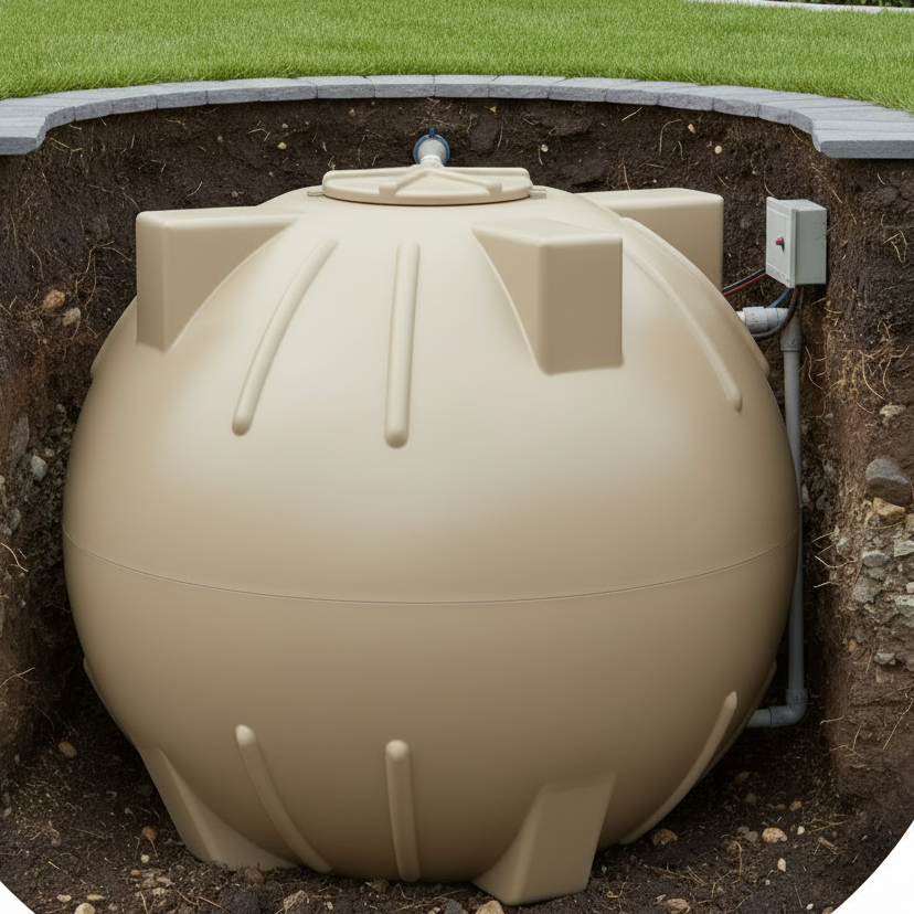 5000L Spherical Underground Water Tank, LACSPH04