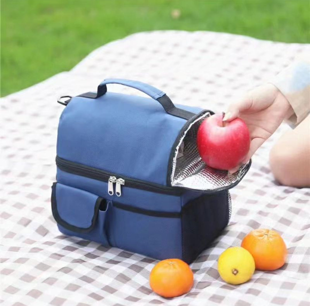 Cooler Bag With Double Compartments Small Insulated Bag