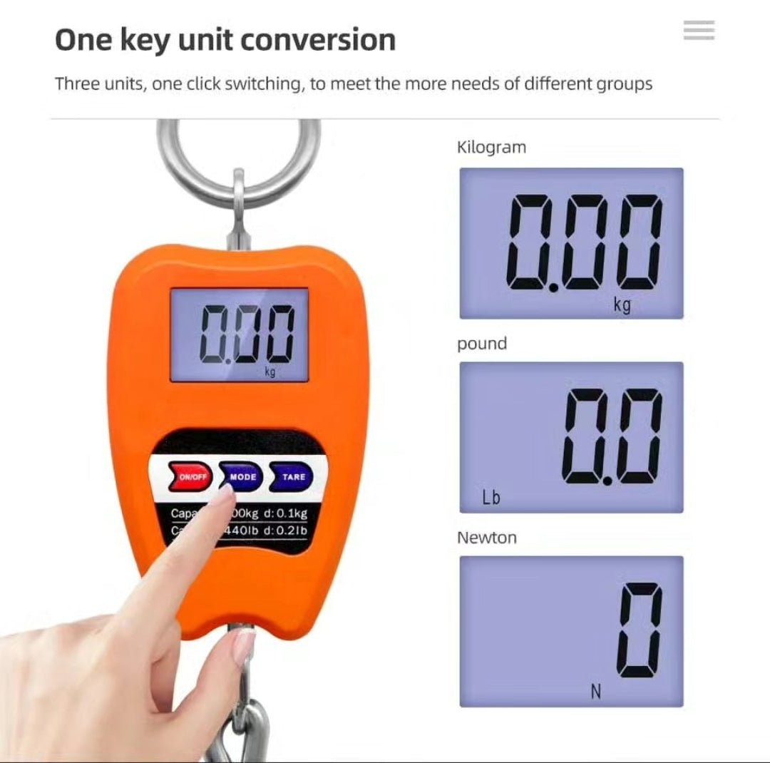 Digital Portable Hanging Scale With An LCD Display
