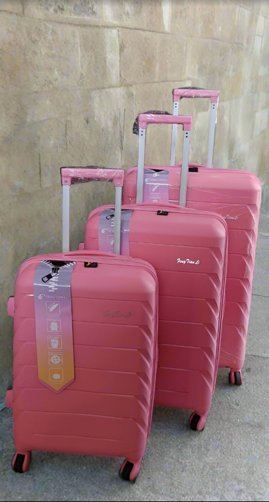 3pcs Rubber Suitcase