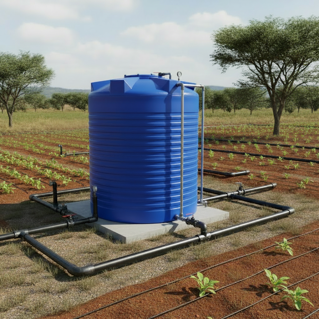 5000L   Cylindrical Water Tank
