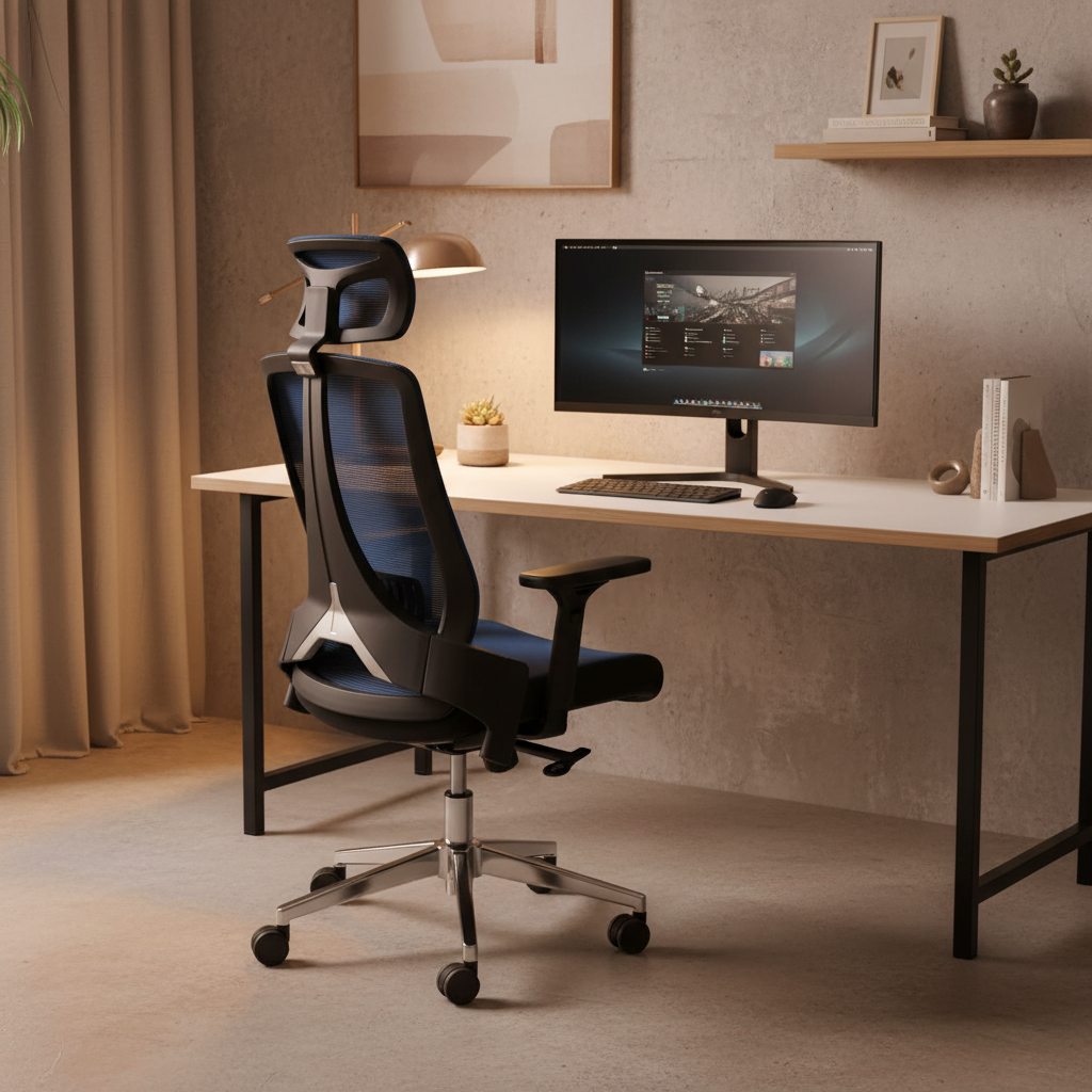 High Back Ergonomic Mesh Office Chair with Adjustable Headrest and Lumbar Support