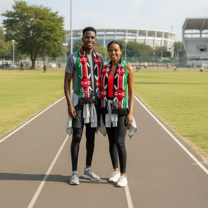 Knitted Kenya Flag Scarf – 143cm long