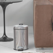Stainless Steel Step Bin – Mirror Polish & Black Lid Option