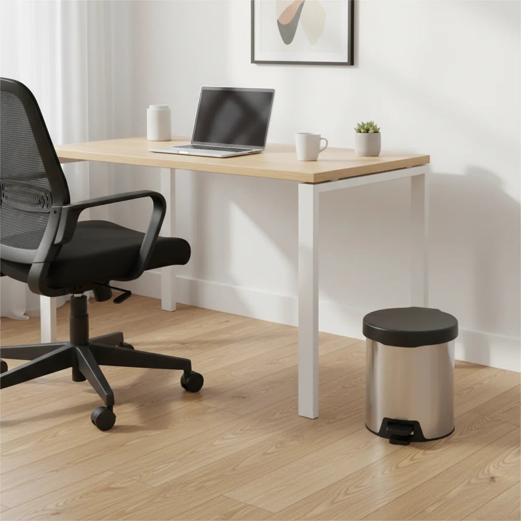 Stainless Steel Step Bin – Mirror Polish & Black Lid Option
