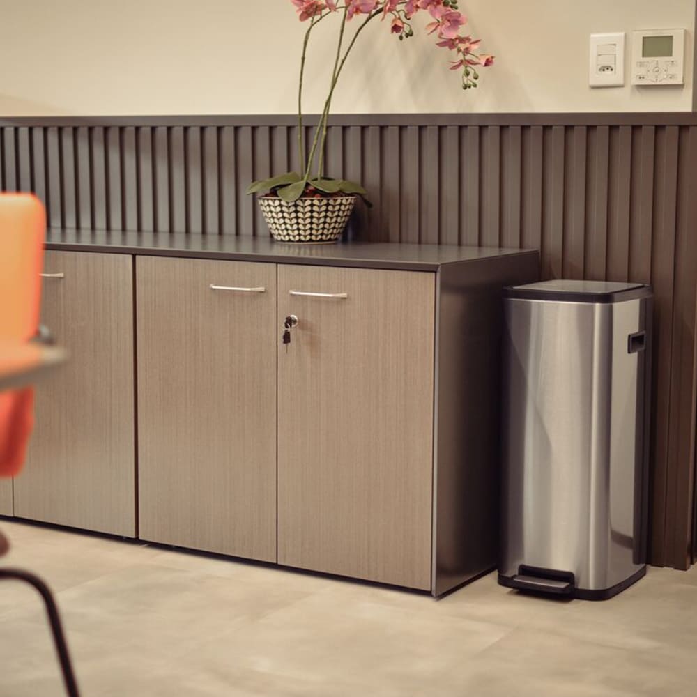 20 Litre Stainless Steel Octos Step Bin; Scotch Brite-ZSTPBIN92