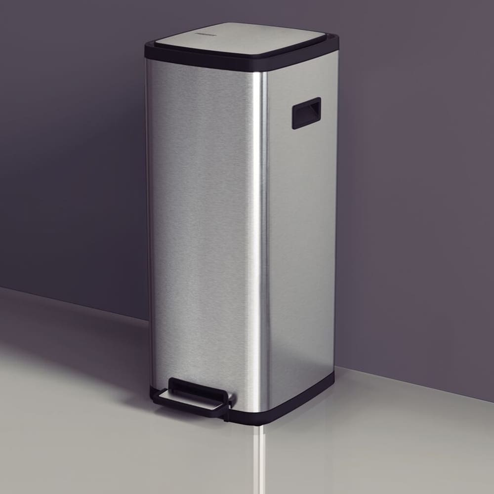 20 Litre Stainless Steel Octos Step Bin; Scotch Brite-ZSTPBIN92