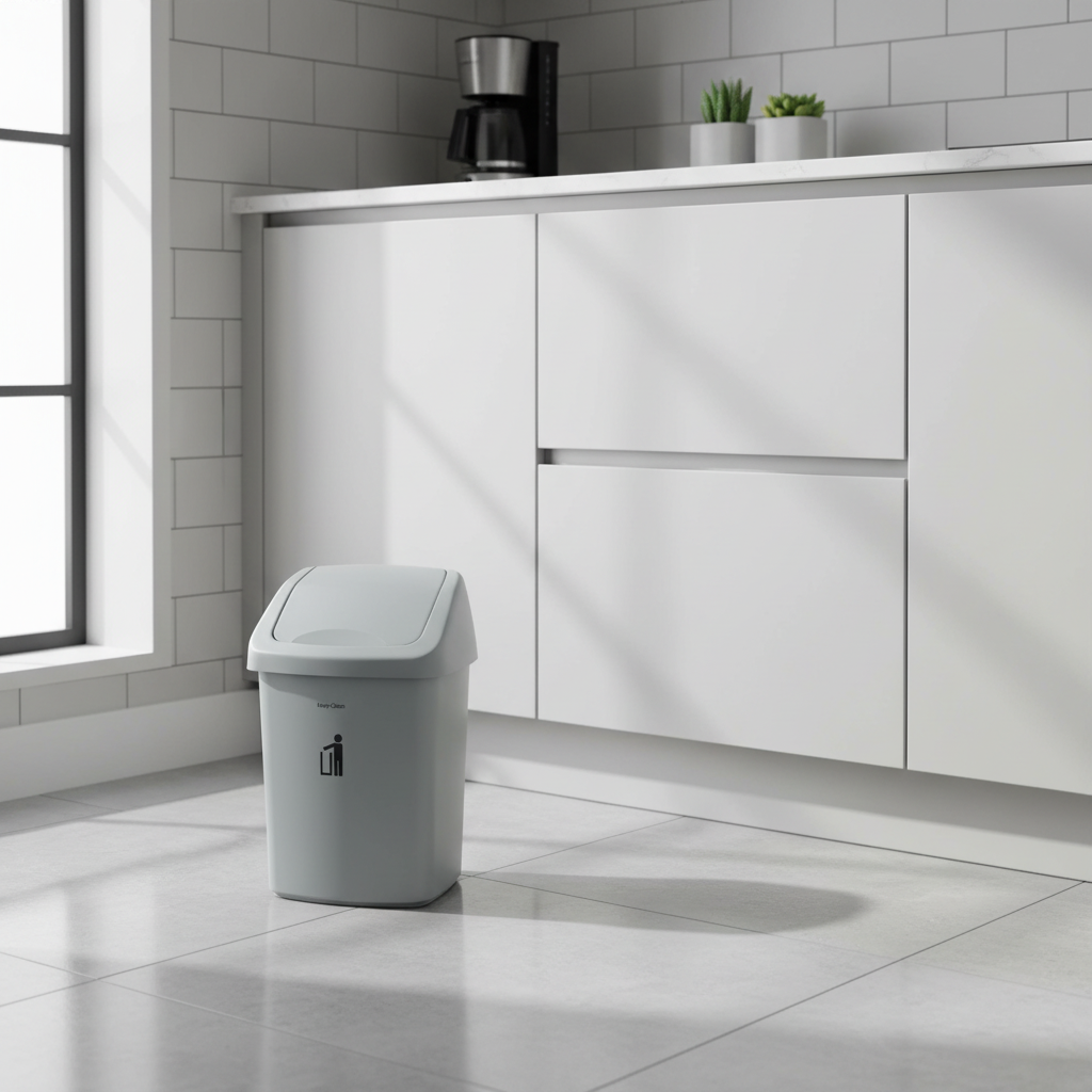 Printed Plastic Swing Bin With Removable Lid