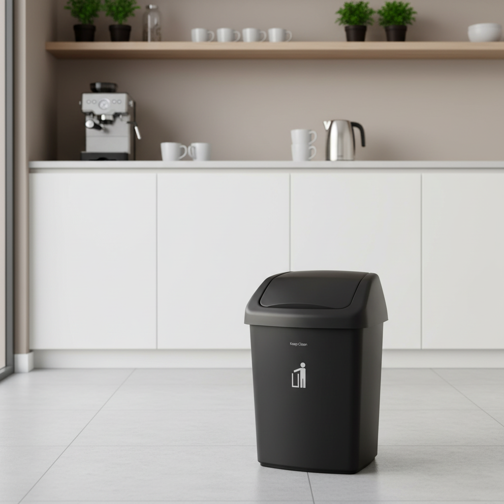 Printed Plastic Swing Bin With Removable Lid