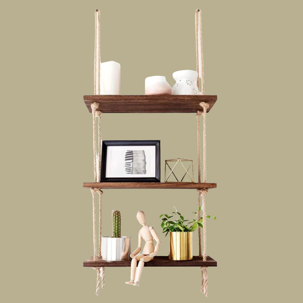 3 Tier Wood Floating Shelf